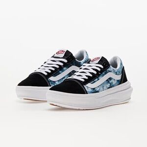 Vans Old Skool Overt CC Black and Blue Tie-Dye Sneakers E/GUC